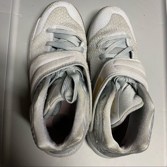 Nike Kyrie 2's Battle Gray Gold High top basketball sneakers shoes 6Y 7.5 womans - Picture 5 of 14